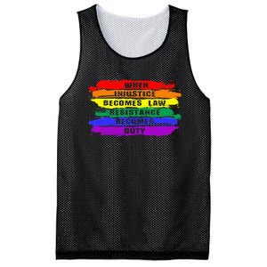 When Injustice Becomes Law Resistance Becomes Duty Lgbtq Gay Mesh Reversible Basketball Jersey Tank