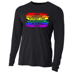 When Injustice Becomes Law Resistance Becomes Duty Lgbtq Gay Cooling Performance Long Sleeve Crew