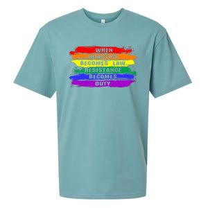 When Injustice Becomes Law Resistance Becomes Duty Lgbtq Gay Sueded Cloud Jersey T-Shirt