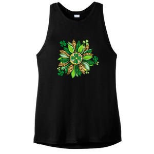 Women's Irish Blessing In Green Sunflower St. Patricks Day Ladies PosiCharge Tri-Blend Wicking Tank