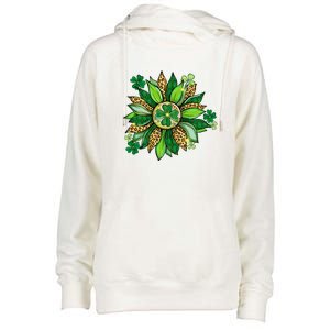 Women's Irish Blessing In Green Sunflower St. Patricks Day Womens Funnel Neck Pullover Hood