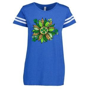 Women's Irish Blessing In Green Sunflower St. Patricks Day Enza Ladies Jersey Football T-Shirt