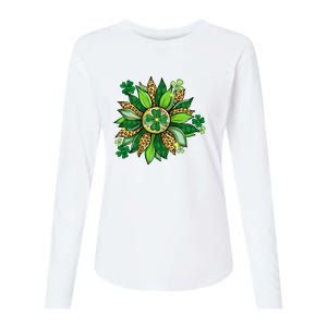 Women's Irish Blessing In Green Sunflower St. Patricks Day Womens Cotton Relaxed Long Sleeve T-Shirt