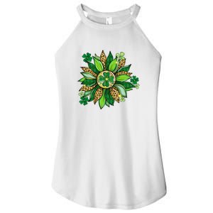 Women's Irish Blessing In Green Sunflower St. Patricks Day Women's Perfect Tri Rocker Tank