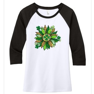 Women's Irish Blessing In Green Sunflower St. Patricks Day Women's Tri-Blend 3/4-Sleeve Raglan Shirt