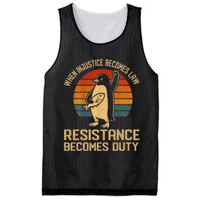 When Injustice Becomes Law Resistance Becomes Duty Penguin Mesh Reversible Basketball Jersey Tank
