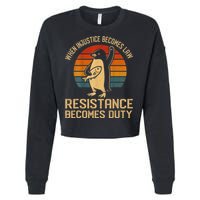 When Injustice Becomes Law Resistance Becomes Duty Penguin Cropped Pullover Crew