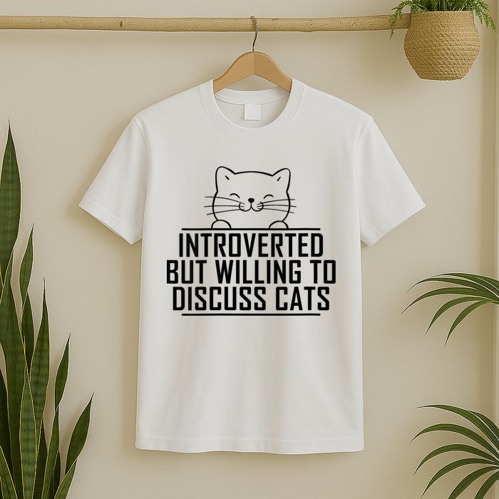 Womens Introverted But Willing To Discuss Cats Vintage Introvert T-Shirt