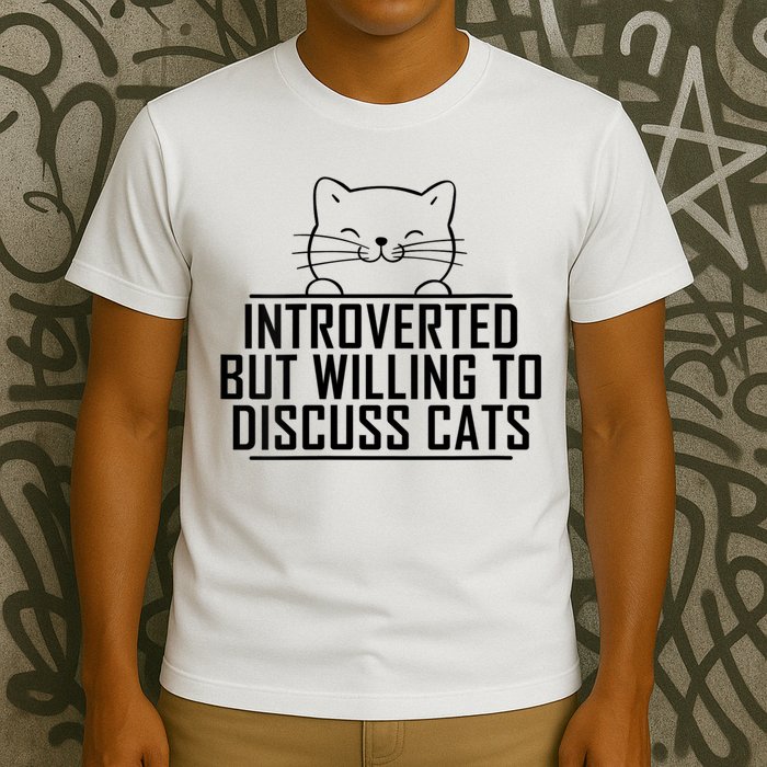 Womens Introverted But Willing To Discuss Cats Vintage Introvert T-Shirt