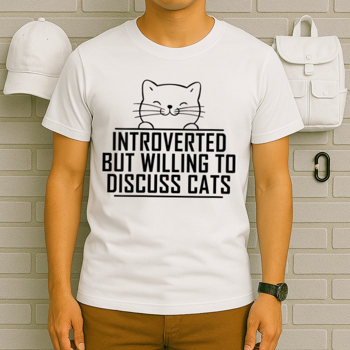 Womens Introverted But Willing To Discuss Cats Vintage Introvert T-Shirt