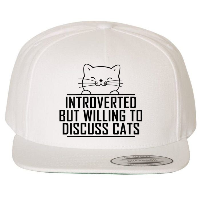 Womens Introverted But Willing To Discuss Cats Vintage Introvert Wool Snapback Cap