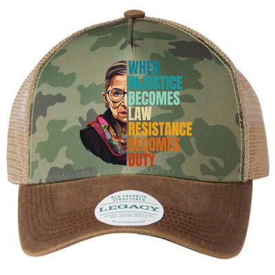 When Injustice Becomes Law Resistance Becomes Duty Rbg Quote Legacy Tie Dye Trucker Hat