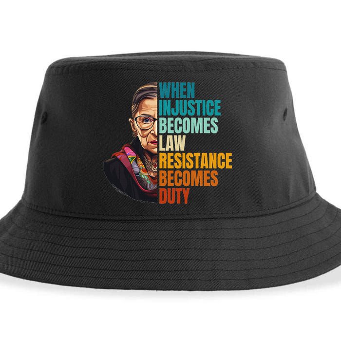 When Injustice Becomes Law Resistance Becomes Duty Rbg Quote Sustainable Bucket Hat