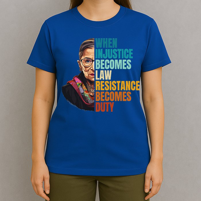 When Injustice Becomes Law Resistance Becomes Duty Rbg Quote T-Shirt