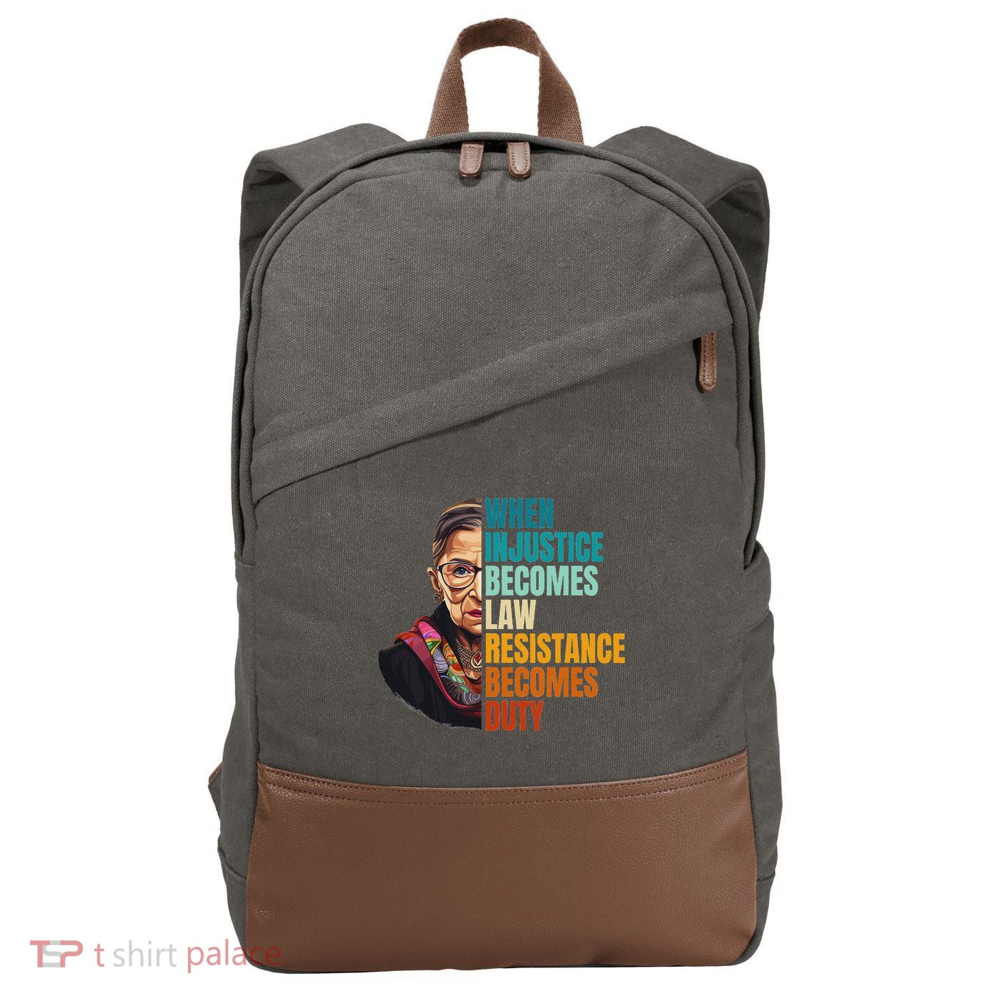 When Injustice Becomes Law Resistance Becomes Duty Rbg Quote Cotton Canvas Backpack