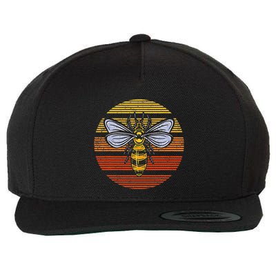 Wasp Insect Bird Lover Gift Vintage Retro Wasp Wool Snapback Cap