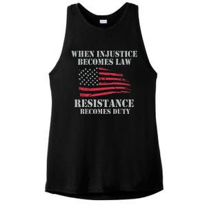 When Injustice Becomes Law Resistance Becomes Duty Ladies PosiCharge Tri-Blend Wicking Tank