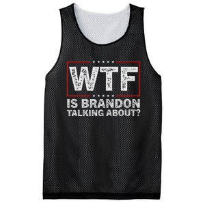 Wtf Is Brandon Talking About Humor Statement Mesh Reversible Basketball Jersey Tank