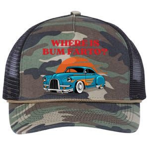 Where Is Bum Farto Funny Retro Rope Trucker Hat Cap