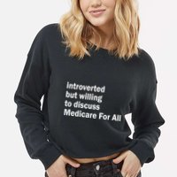Winterspolitics Introverted But Willing To Discuss Medicare For All Cropped Pullover Crew