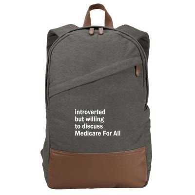 Winterspolitics Introverted But Willing To Discuss Medicare For All Cotton Canvas Backpack