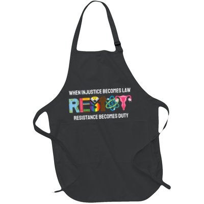 When Injustice Becomes Law Resistance Becomes Duty RBG Quote  Full-Length Apron With Pockets