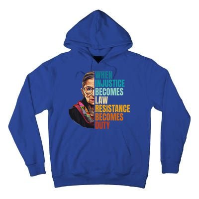 When Injustice Becomes Law Resistance Becomes Duty Rbg Tall Hoodie