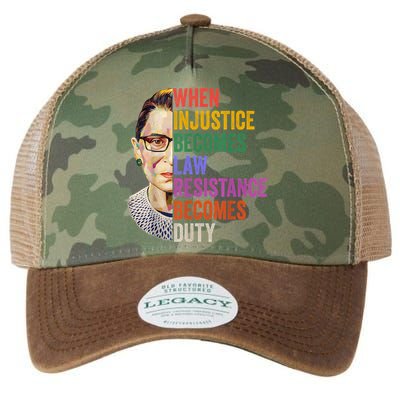 When Injustice Becomes Law Resistance Becomes Duty Rbg Women Legacy Tie Dye Trucker Hat