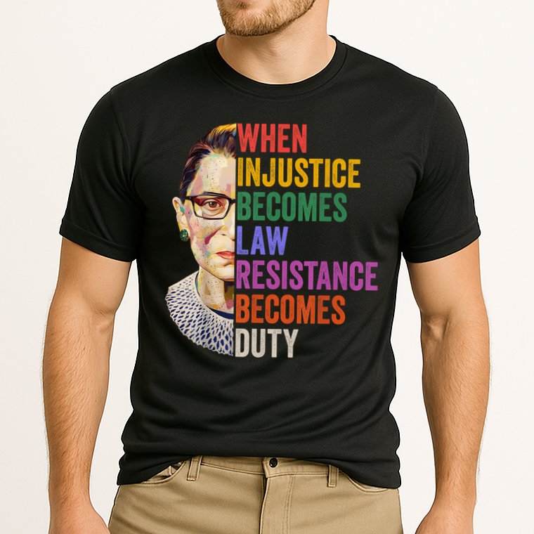 When Injustice Becomes Law Resistance Becomes Duty Rbg Women Cooling Performance Crew T-Shirt
