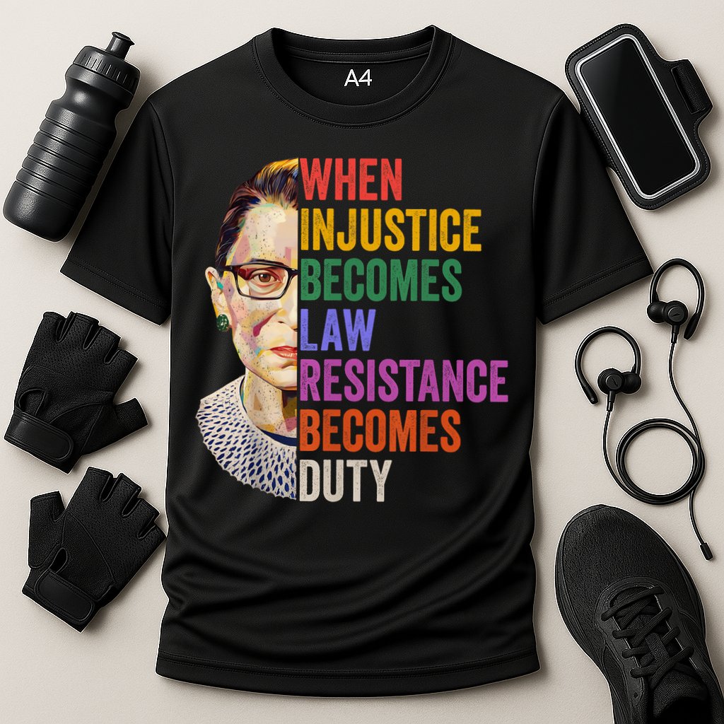 When Injustice Becomes Law Resistance Becomes Duty Rbg Women Cooling Performance Crew T-Shirt