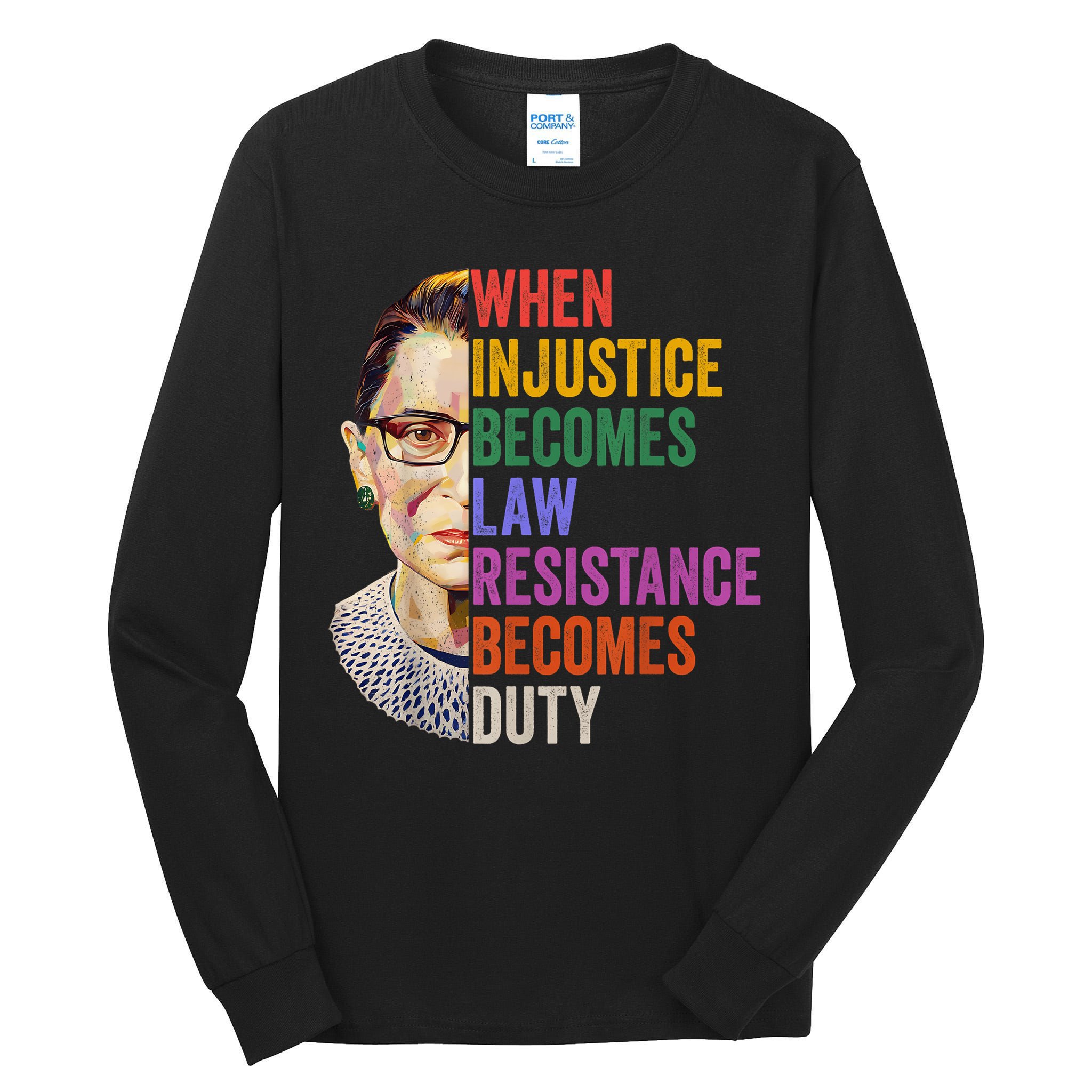 When Injustice Becomes Law Resistance Becomes Duty Rbg Women Tall Long Sleeve T-Shirt