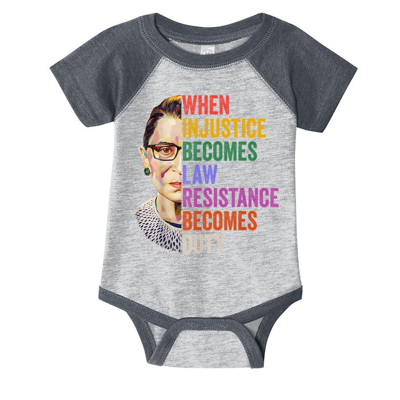 When Injustice Becomes Law Resistance Becomes Duty Rbg Women Infant Baby Jersey Bodysuit
