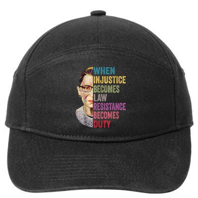 When Injustice Becomes Law Resistance Becomes Duty Feminist 7-Panel Snapback Hat
