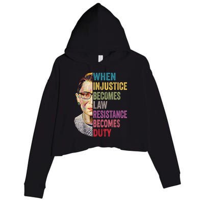 When Injustice Becomes Law Resistance Becomes Duty Feminist Crop Fleece Hoodie