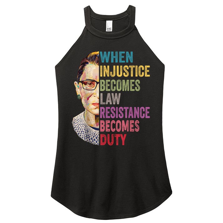When Injustice Becomes Law Resistance Becomes Duty Feminist Women's Perfect Tri Rocker Tank