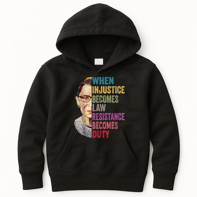 When Injustice Becomes Law Resistance Becomes Duty Feminist Kids Hoodie