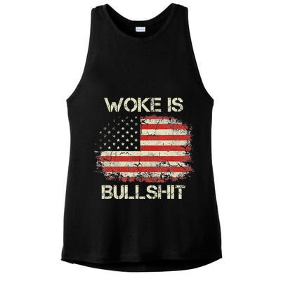 Woke Is Bullshit Ladies PosiCharge Tri-Blend Wicking Tank