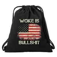 Woke Is Bullshit Drawstring Bag