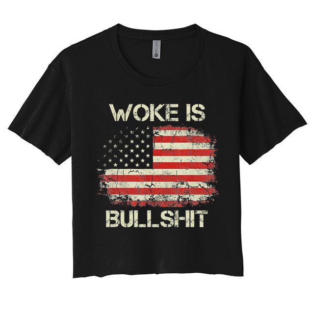 Woke Is Bullshit Women's Crop Top Tee