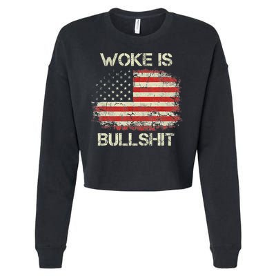 Woke Is Bullshit Cropped Pullover Crew