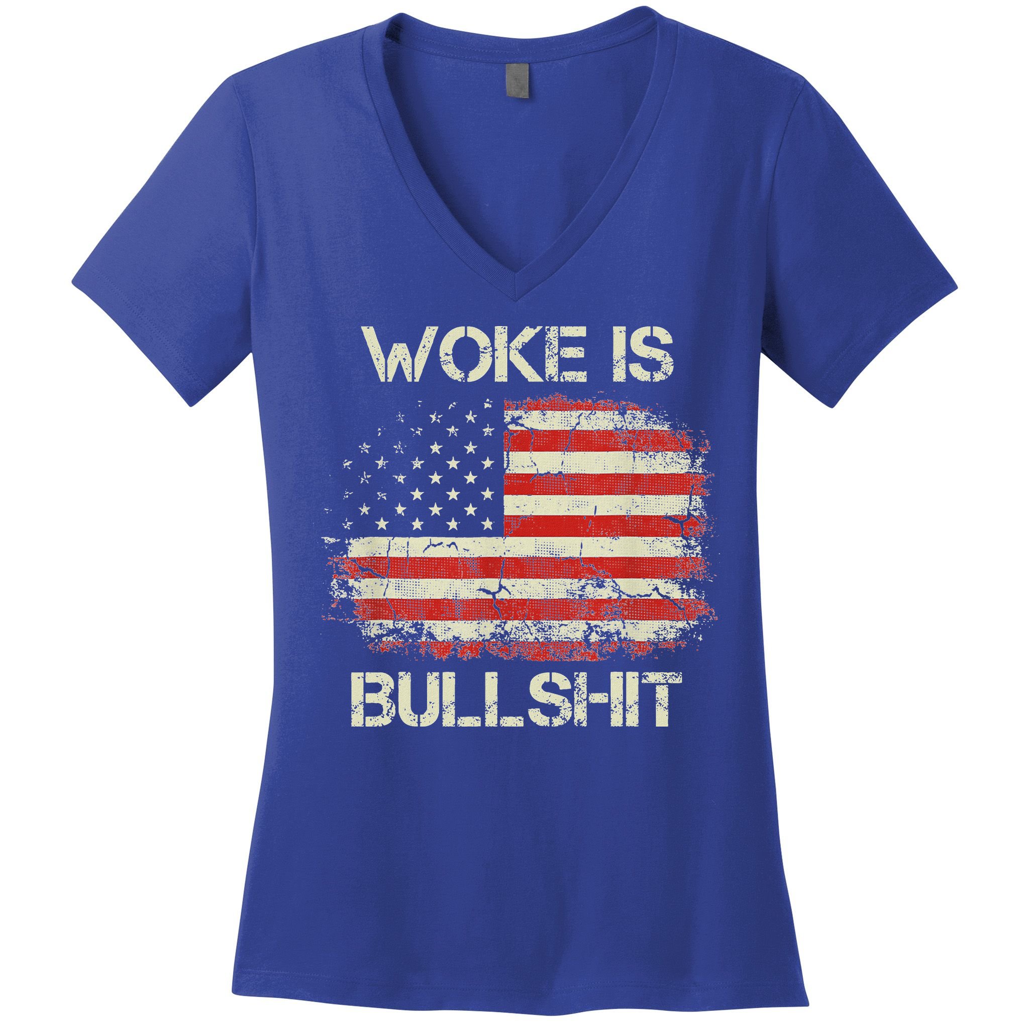 Woke Is Bullshit Women's V-Neck T-Shirt