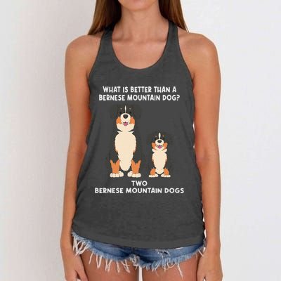 What Is Better Than A Bernese Two Bernese Mountain Dog Women's Knotted Racerback Tank