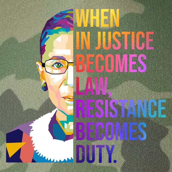 When Injustice Becomes Law Resistance Becomes Duty RBG Legacy Tie Dye Trucker Hat