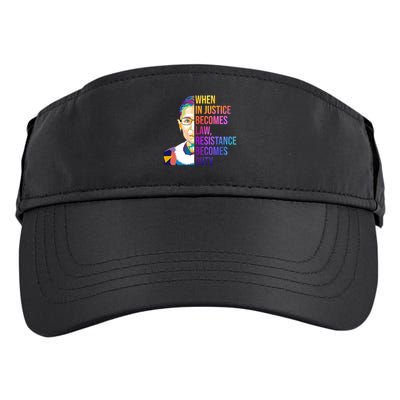 When Injustice Becomes Law Resistance Becomes Duty RBG Adult Drive Performance Visor