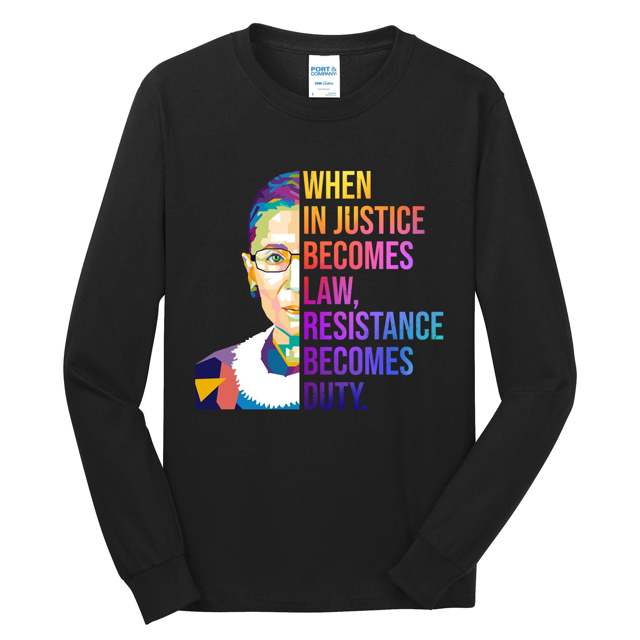 When Injustice Becomes Law Resistance Becomes Duty RBG Tall Long Sleeve T-Shirt