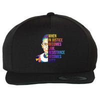 When Injustice Becomes Law Resistance Becomes Duty RBG Wool Snapback Cap