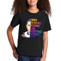 When Injustice Becomes Law Resistance Becomes Duty RBG Kids T-Shirt