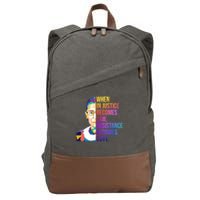 When Injustice Becomes Law Resistance Becomes Duty RBG Cotton Canvas Backpack