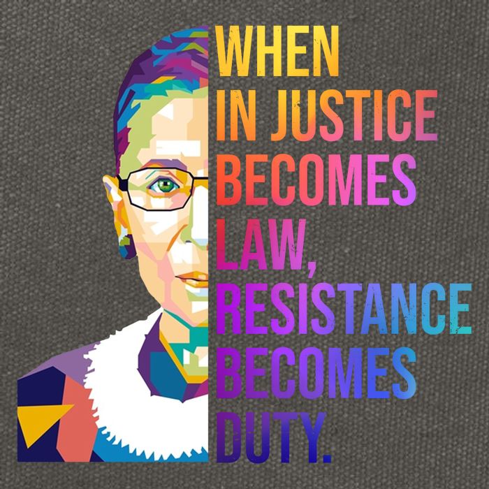 When Injustice Becomes Law Resistance Becomes Duty RBG Cotton Canvas Backpack