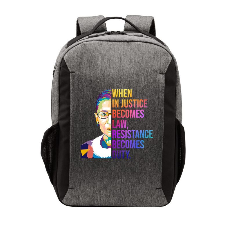 When Injustice Becomes Law Resistance Becomes Duty RBG Vector Backpack